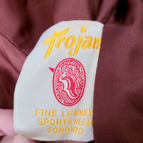 Vintage 1980s 1990s Trojan Fine Leather Sportswear Toronto caramel brown coat. - Picture 6 of 11